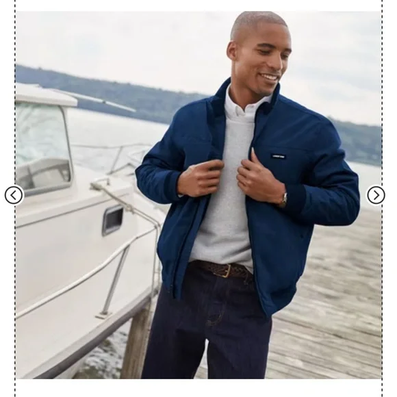 Lands’ End Fleece Lined Classic Squall Jacket Blue Large Tall 42 44 *Like New* - Picture 2 of 10